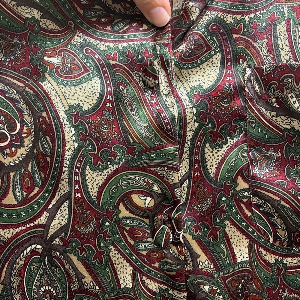 paisley satin button down - Picture 4 of 4